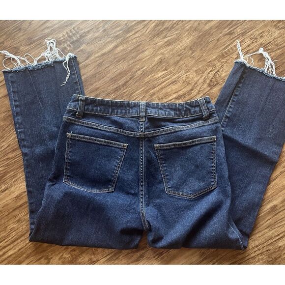 Talbots Womens Capris Raw Edge 30x24 Blue Jeans Denim - Picture 4 of 6